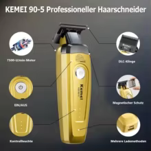 Aparador de Cabelo Profissional Kemei Kit Dourado Thumbnail 4