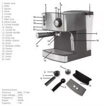 Máquina de Café Italiana 15 Bar Thumbnail 5