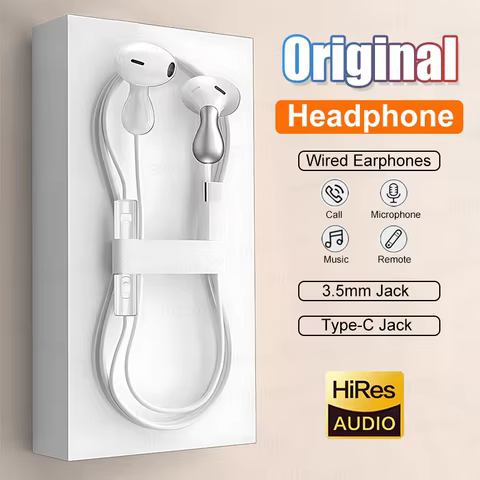 Fone de Ouvido Universal Tipo C e Jack 3.5mm