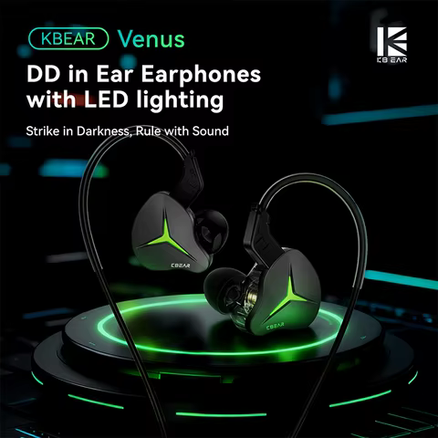 KBEAR Venus Fones Intra-auriculares com LED