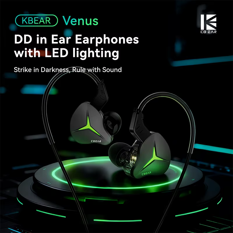 KBEAR Venus Fones Intra-auriculares com LED