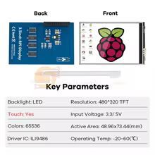 Tela LCD Raspberry Pi 3.5" com Toque Thumbnail 6