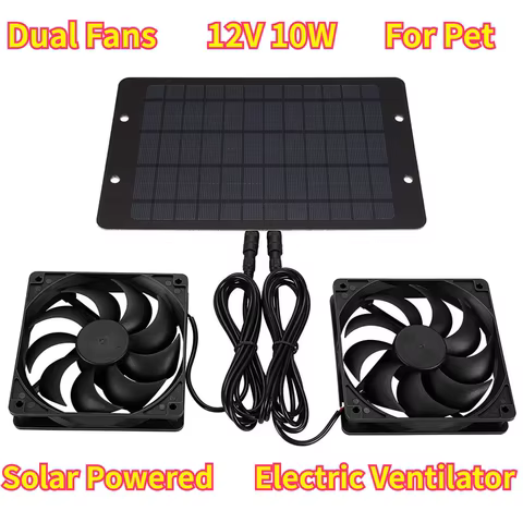 Ventilador Solar Duplo Portátil