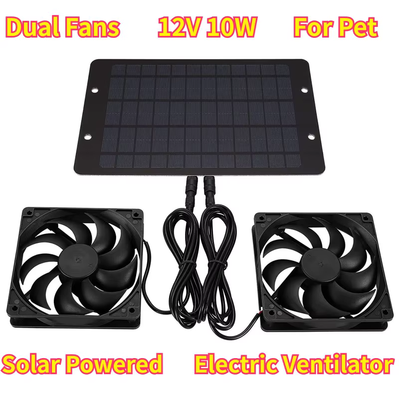 Ventilador Solar Duplo Portátil