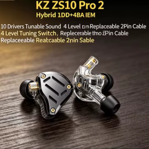 Fones de Ouvido IEM ZS10 Pro Híbridos