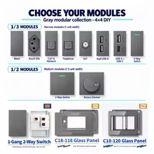 Painel Modular Melery Brasil 4x2 Tomada USB Thumbnail 2