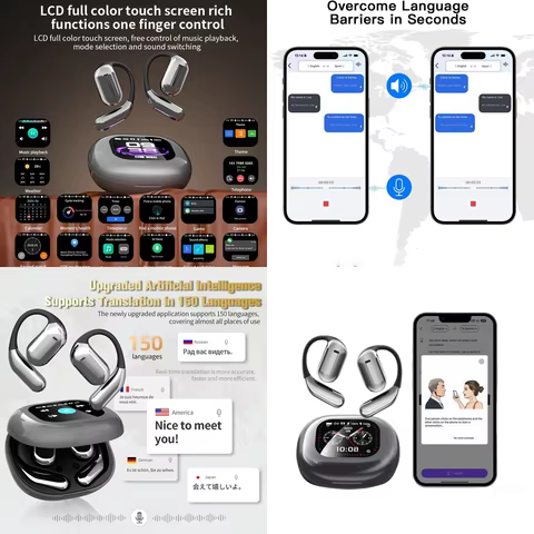 Fones de Ouvido Tradutor AI Bluetooth 5.4