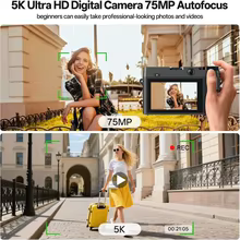 Câmera Digital 5K 75MP Zoom 18X Thumbnail 4
