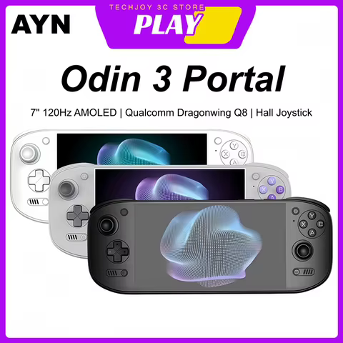 AYN Odin 3 Portal, console de jogos portátil com ecrã de 7 polegadas, 120 Hz, AMOLED, processador Qualcomm Dragonwing Q8, bateria de 9000 mAh, joystick Hall, console retro portátil, ideal para ofer