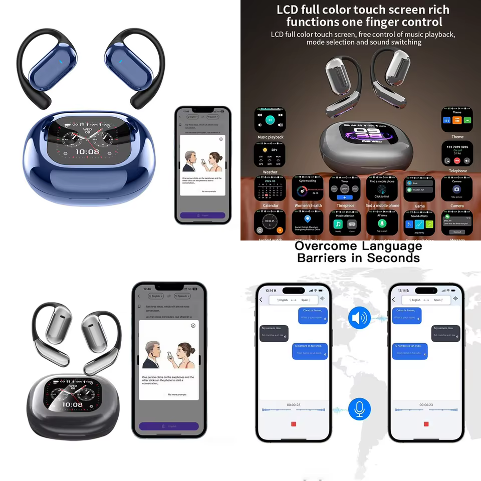 Fones Sem Fio BT 5.4 com Tradutor AI