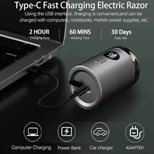 Barbeador Elétrico Lenovo Recarregável com Display LED Thumbnail 5