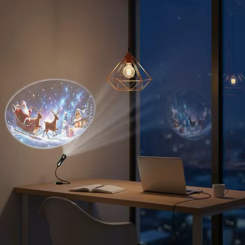 Projetor de Luz LED Natalino USB