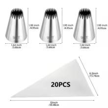 Kit 3 Bicos de Confeitar Aço Inoxidável Thumbnail 6