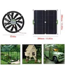 Painel Solar Ventilador 10 Polegadas Thumbnail 3