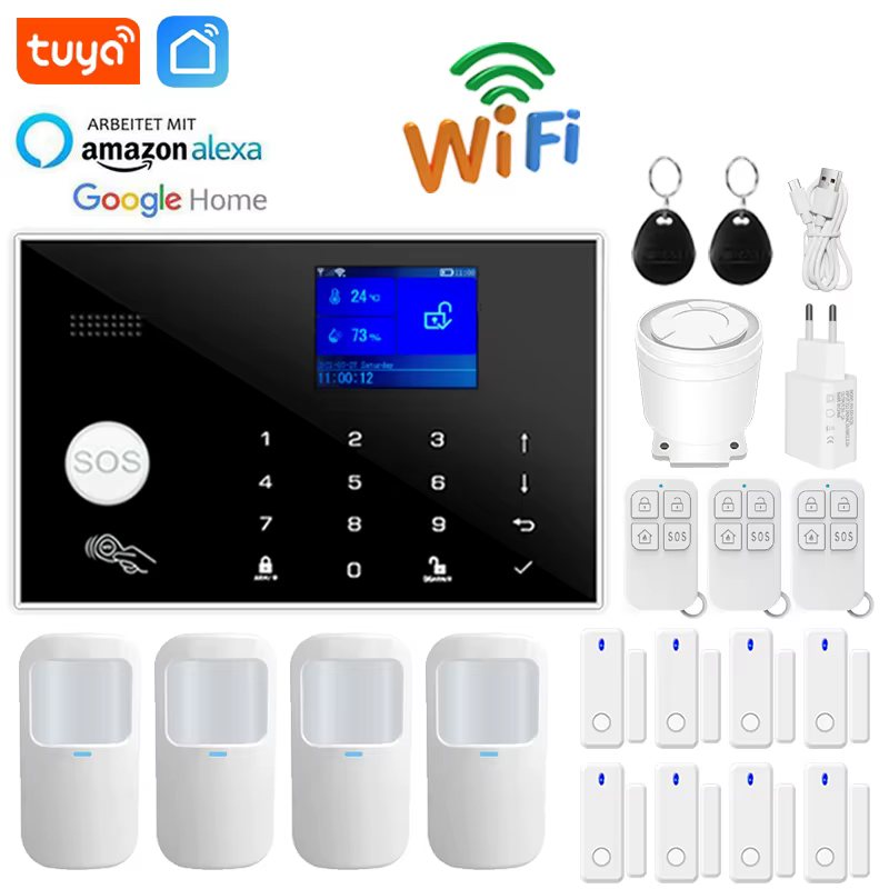 Alarme Wi-Fi GSM Earykong com App Tuya e Alexa