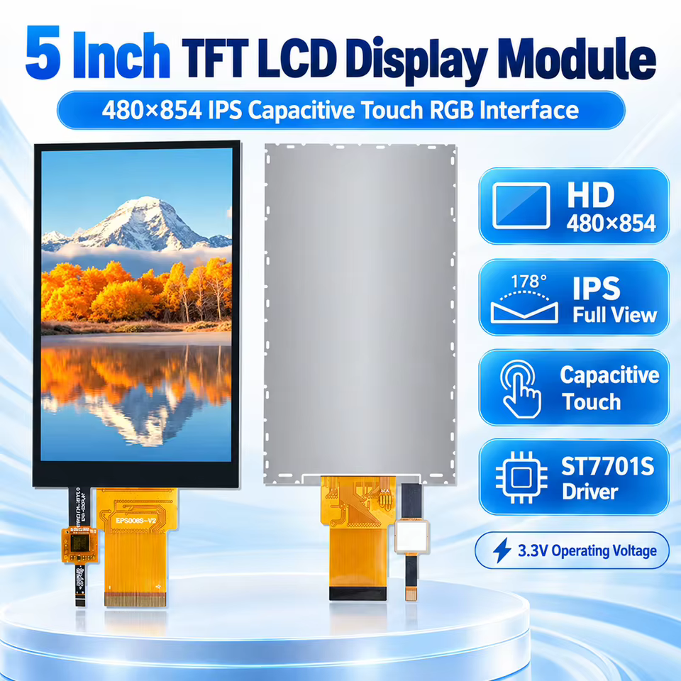 Display LCD 5" Touch IPS RGB 3.3V