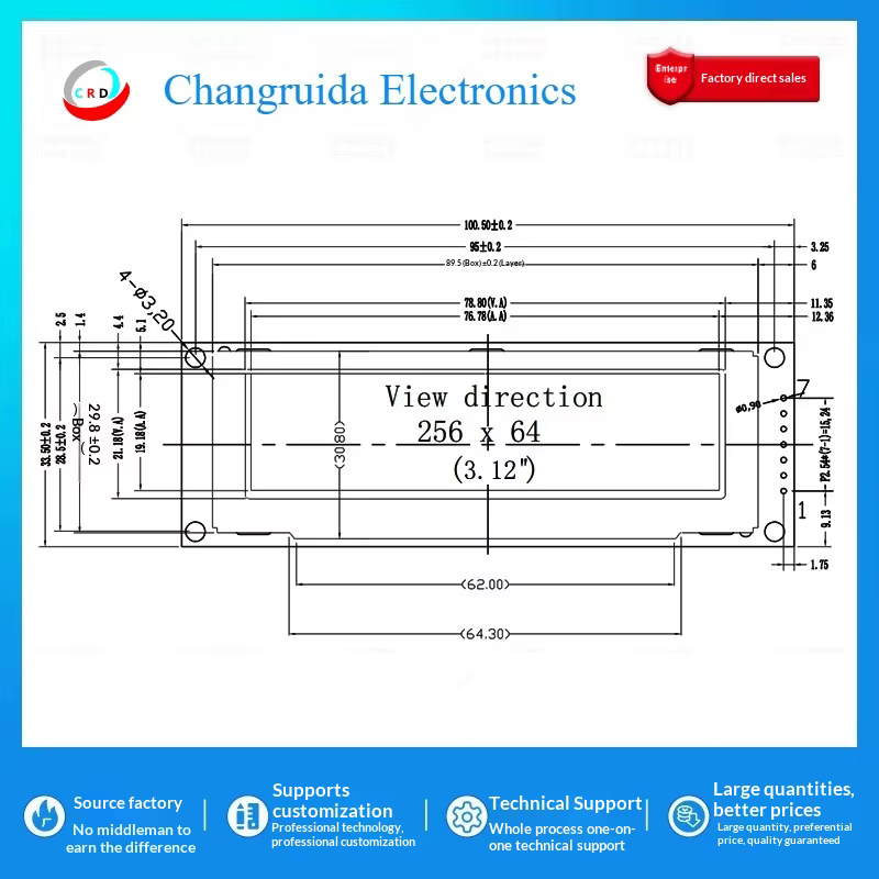 Tela OLED 3.12 SSD1322 256x64