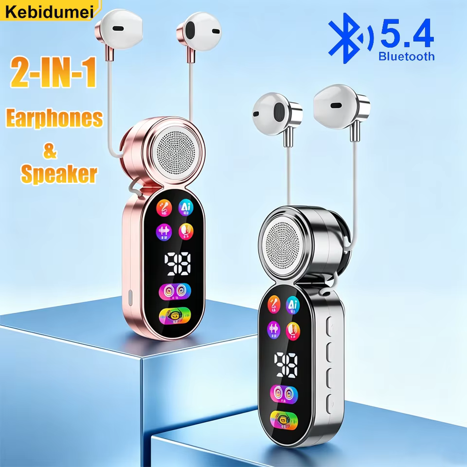 KEBIDUMEI Fone e Caixa de Som Bluetooth 5.4