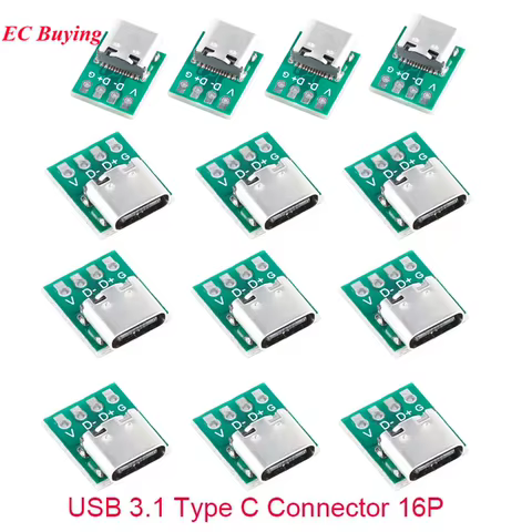 Conector USB 3.1 Tipo C 16 Pinos