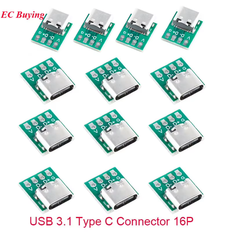 Conector USB 3.1 Tipo C 16 Pinos
