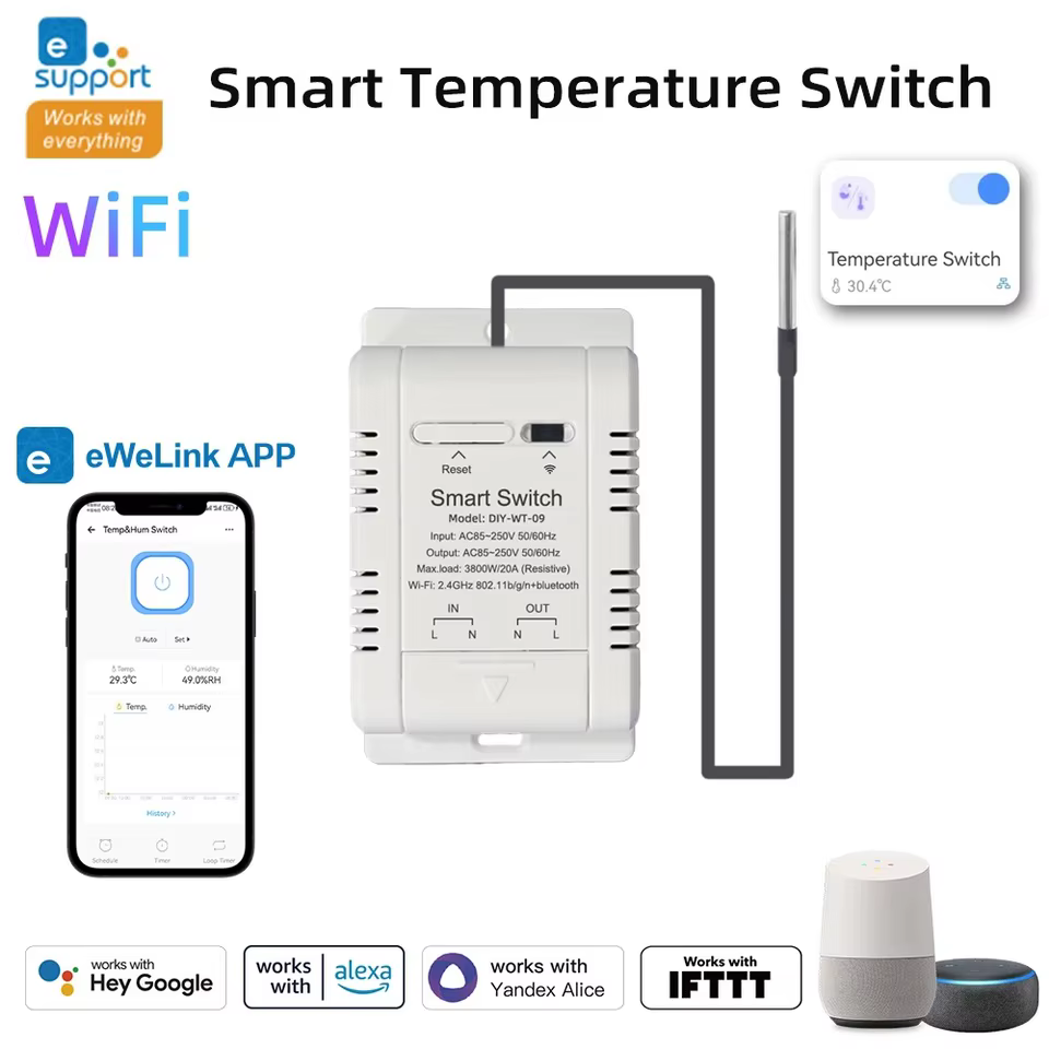 Sensor Wi-Fi EWelink Temperatura e Umidade