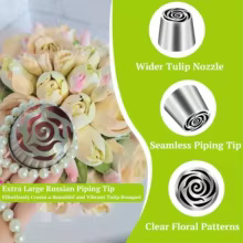 Bico de Confeiteiro Floral Rosa - Ponta Russa Thumbnail 5