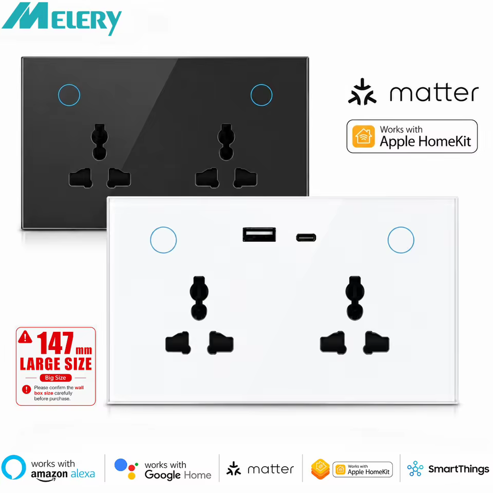 Tomada Inteligente Melery Matter com USB 20W