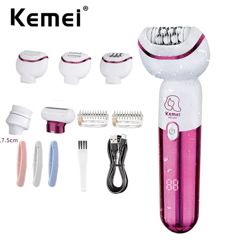 Depiladora Kemei 5 em 1 Recarregável