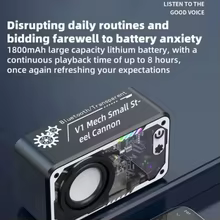 Caixa de Som Bluetooth 5.3 Transparente Mecha V1 Thumbnail 6