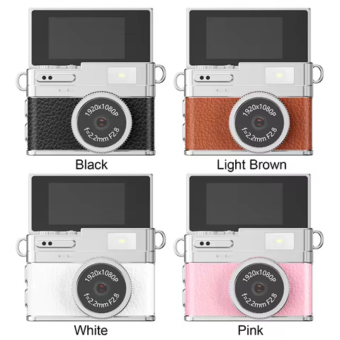 Mini Câmera Retro CCD Chaveiro Tela Flip