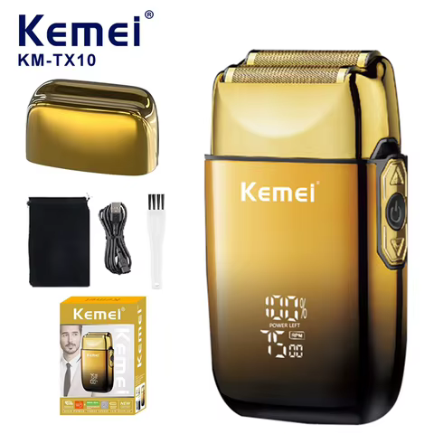 Barbeador Elétrico Kemei KM-TX10 LED