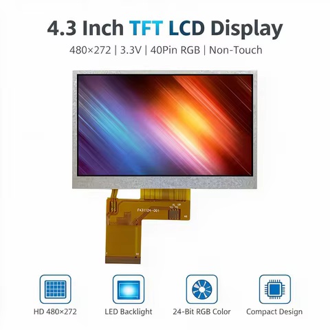 Tela LCD 4.3" 480x272 RGB 3.3V