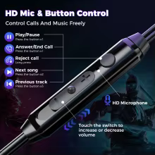 Fone Gamer Intra-auricular HiFi Bass com Microfone Removível Thumbnail 4
