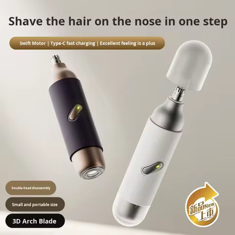 Barbeador Elétrico 2 em 1 para Barba e Nariz