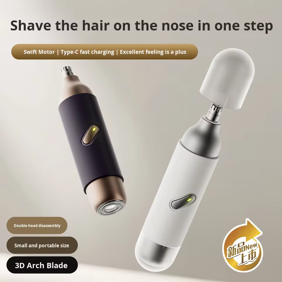 Barbeador Elétrico 2 em 1 para Barba e Nariz