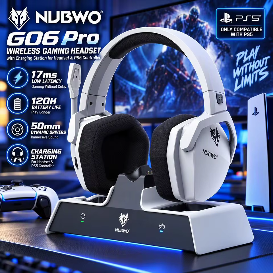 NUBWO G06 Headset Gamer PS5
