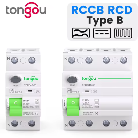 Disjuntor de Corrente Residual TONGOU Tipo B