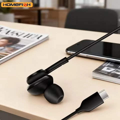 Fones HOMEFISH USB-C com Microfone