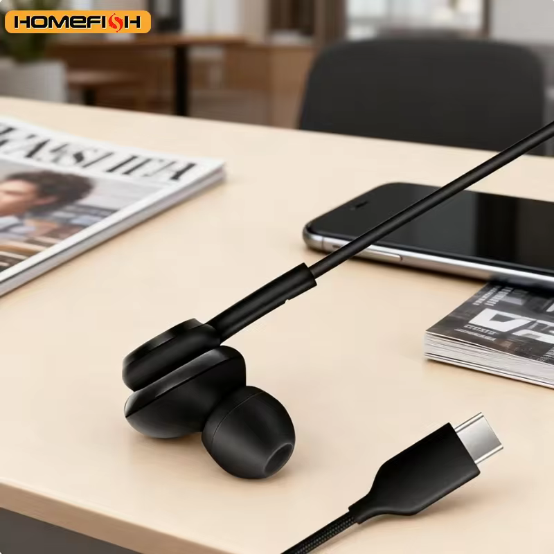 Fones HOMEFISH USB-C com Microfone