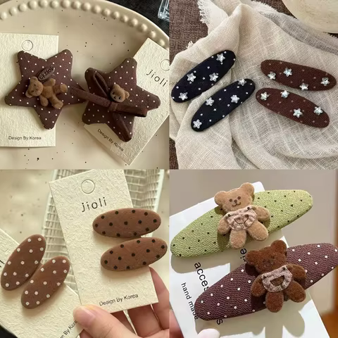 Presilhas de Cabelo Urso Fofo Kawaii