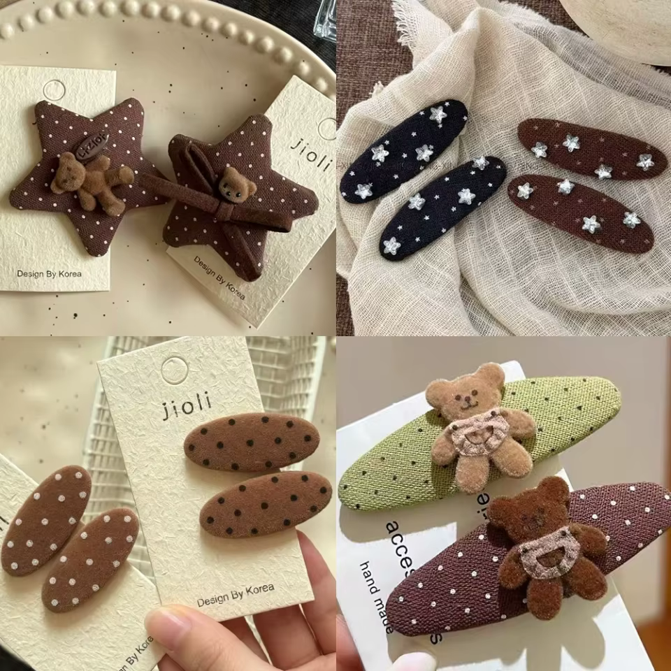 Presilhas de Cabelo Urso Fofo Kawaii