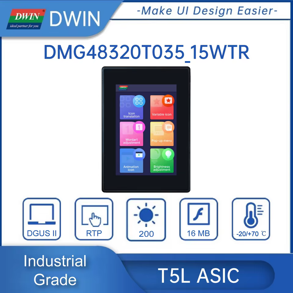 Painel de Toque LCD DWIN 3.5 Polegadas
