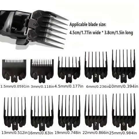 Kit 10 Pentes Guia Máquina de Cortar Cabelo