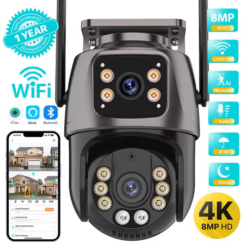 Câmera de Segurança PTZ 8MP Wi-Fi