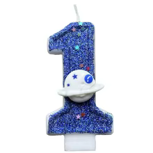 Velas Espaciais DIY 0-9 Azul Escuro Thumbnail 6