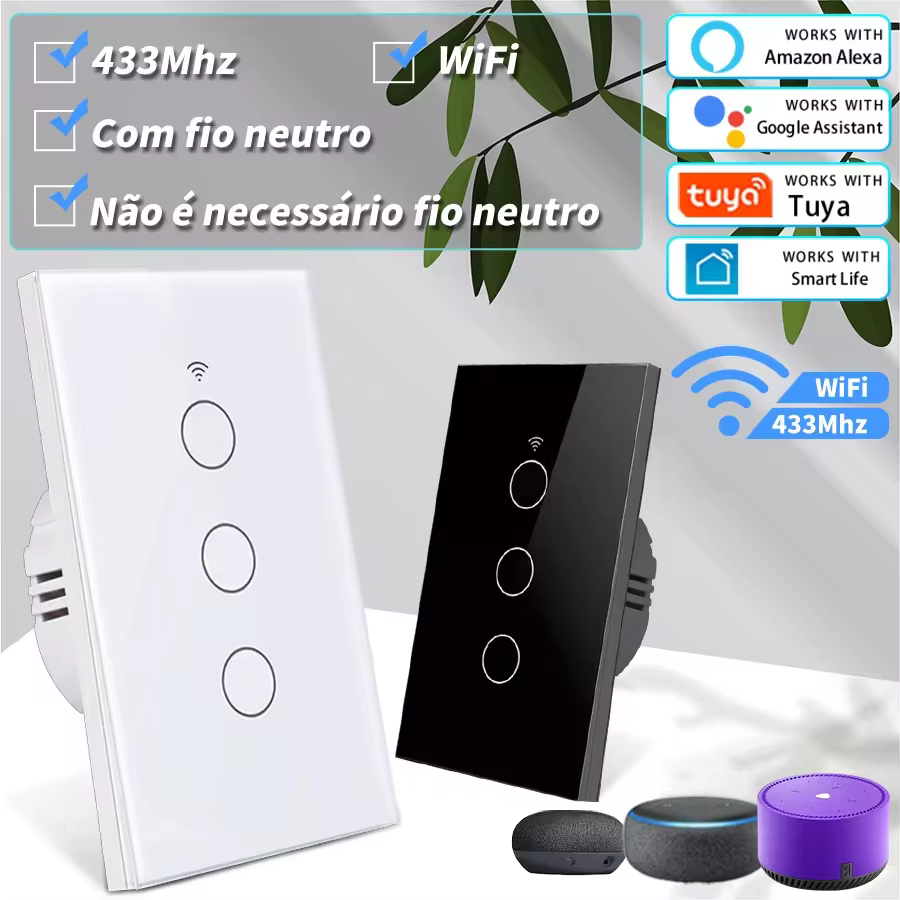 Interruptor Inteligente WiFi Tuya Sem Neutro