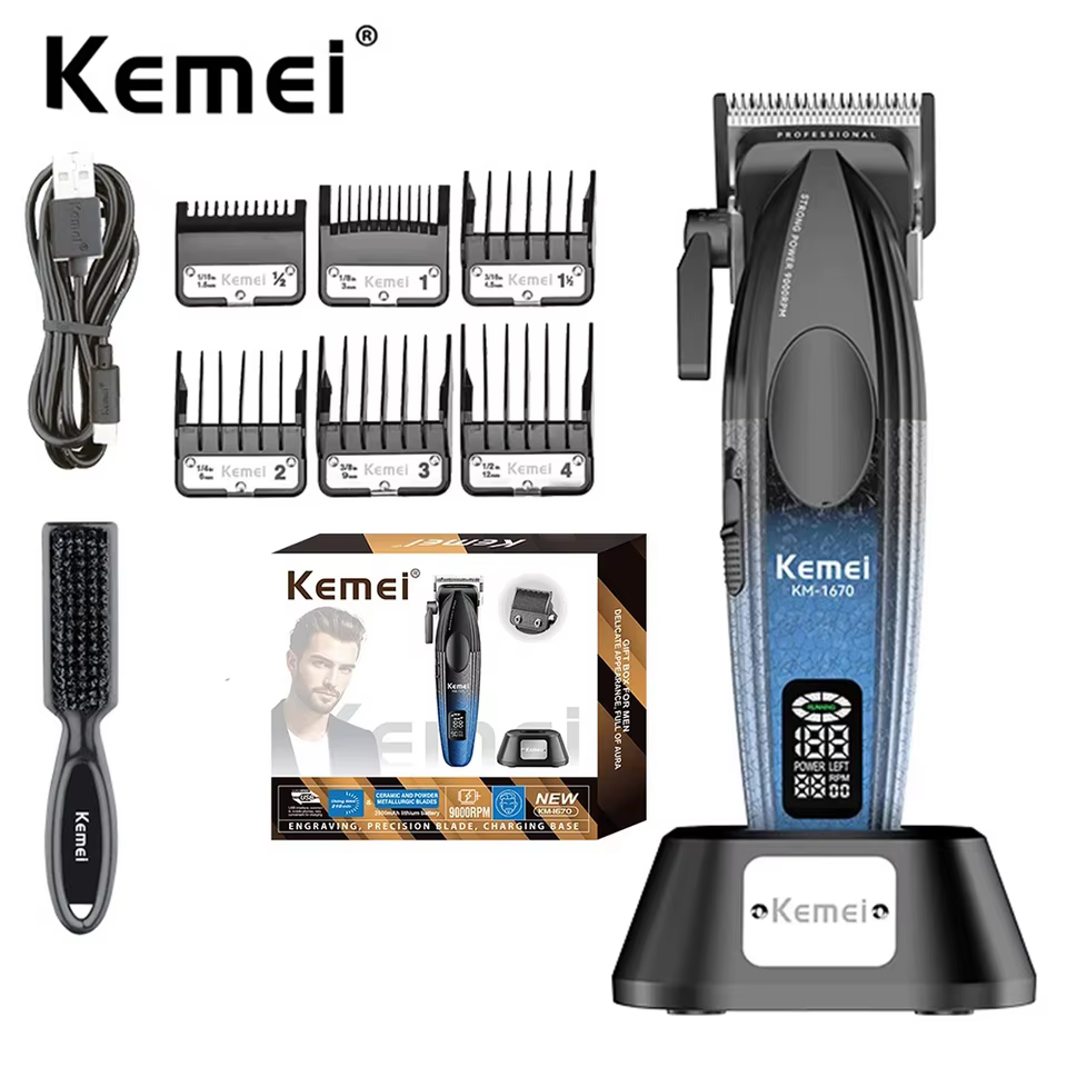 Aparador de Cabelo Kemei Profissional Sem Fio