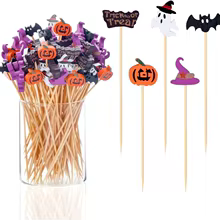 Palitos de Bambu Halloween 50 Pçs Thumbnail 1