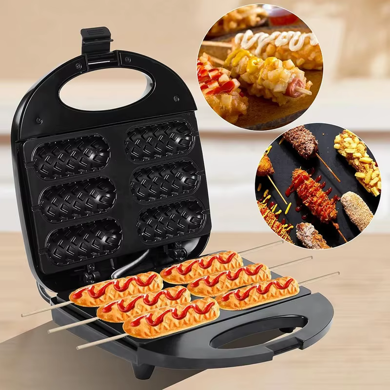 Máquina de Hot Dog e Waffle Multifuncional