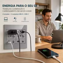Painel Modular Melery Brasil 4x2 Tomada USB Thumbnail 6